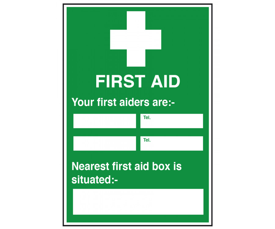 First Aid Your First Aiders Are Notice Material Options First Aid