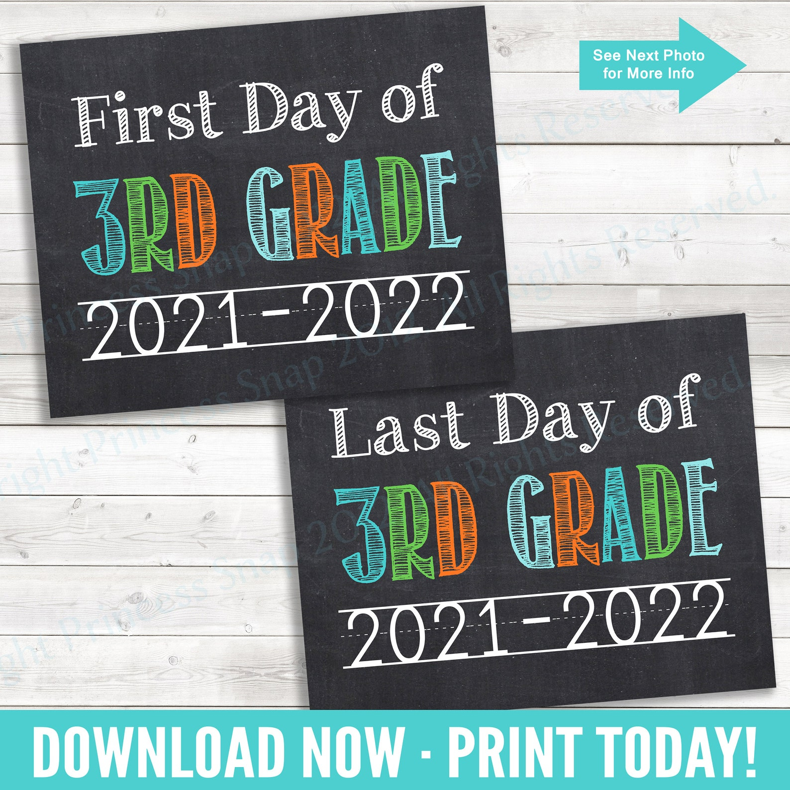 First And Last Day Of 3rd Grade 2021 2022 1st Day Third Etsy