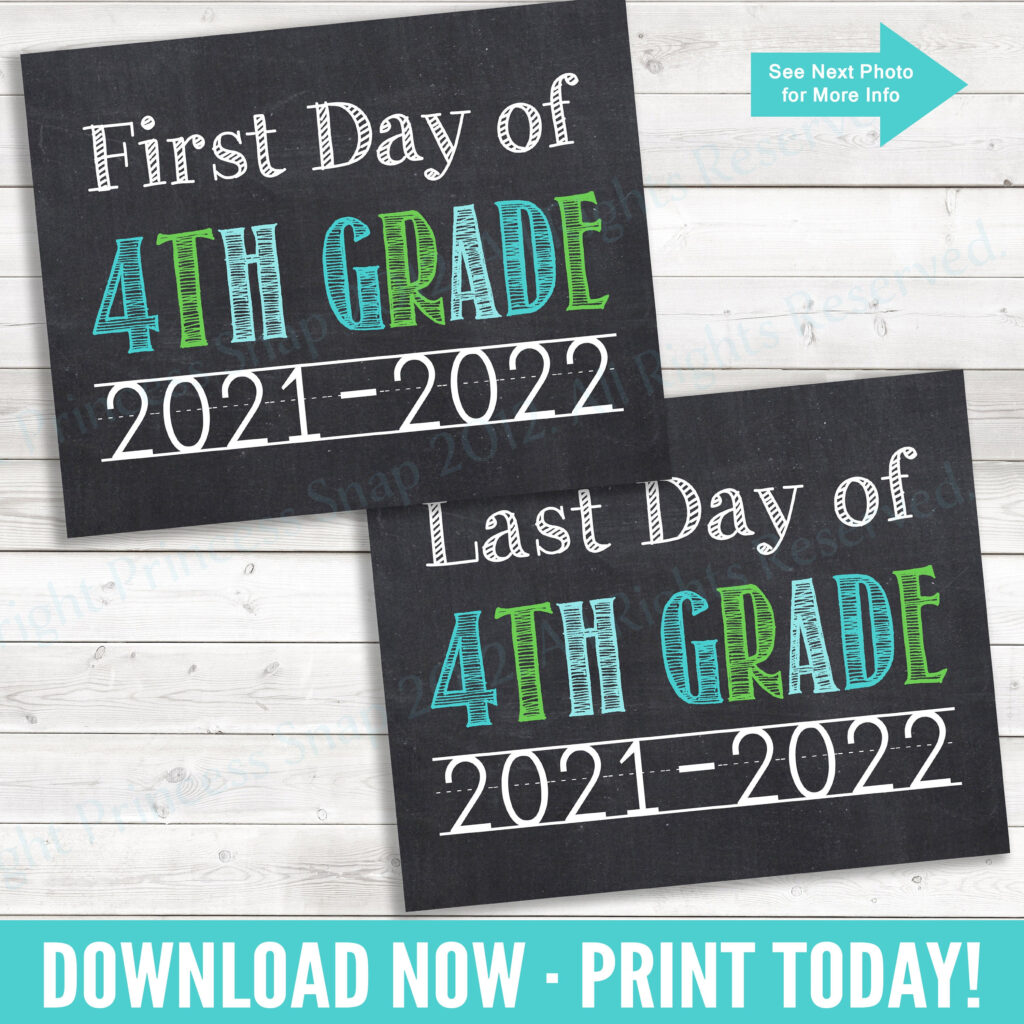 First And Last Day Of 4th Grade 2021 2022 4th Grade Photo Etsy