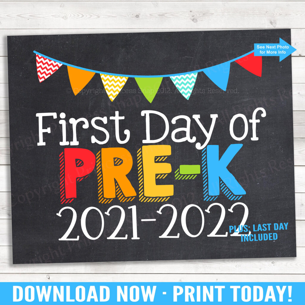 First And Last Day Of Pre K 2021 2022 School Photo Prop Etsy