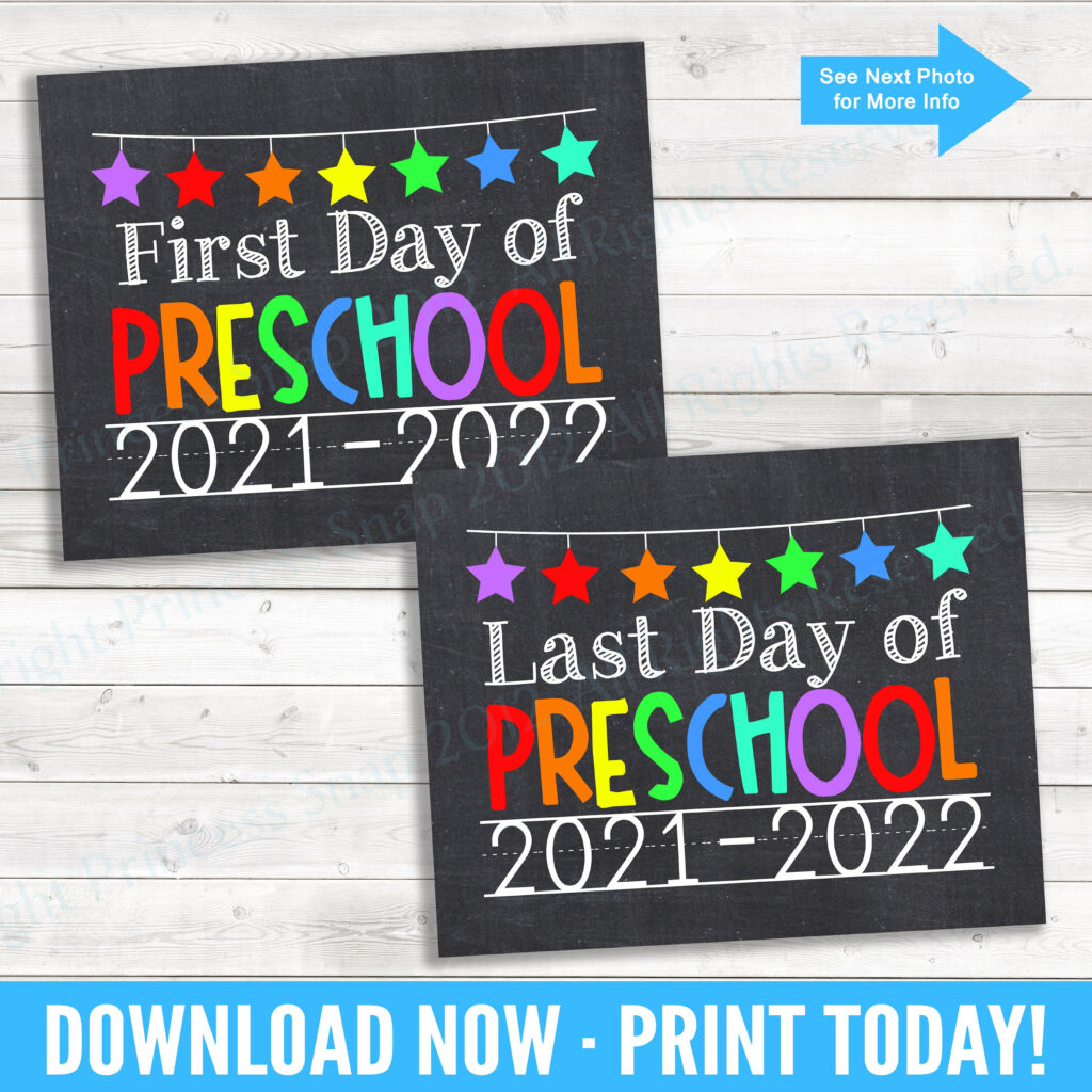 First And Last Day Of Preschool 2021 2022 Preschool Photo Etsy