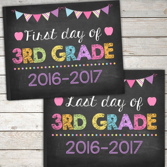 First Day And Last Day Of 3rd Grade Sign 8x10 By TheLovelyDesigns