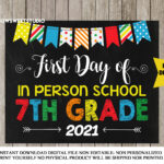 First Day Of In Person School 7TH Grade Sign First Day Of 7th Etsy