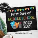 First Day Of Middle School 2020 2021 Printable Sign Poster Etsy In