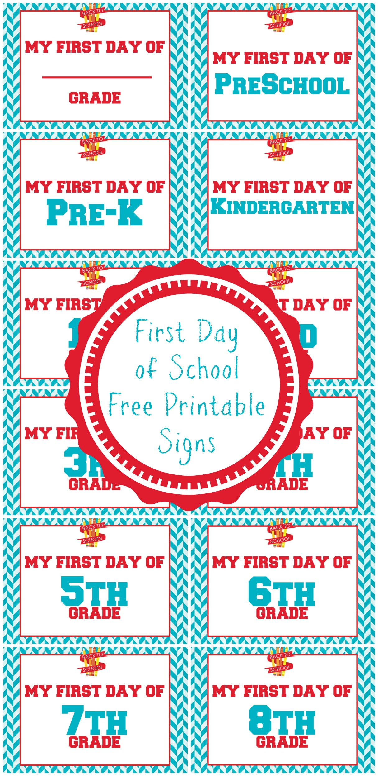 First Day Of School Free Printable Signs A Grande Life