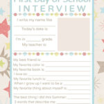 First Day Of School Interview Printable School Interview School