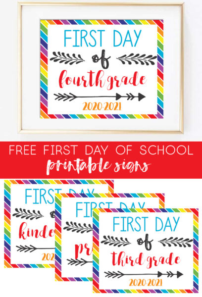 First Day Of School Signs For 2020 2021 Colorful Version Burlap And 