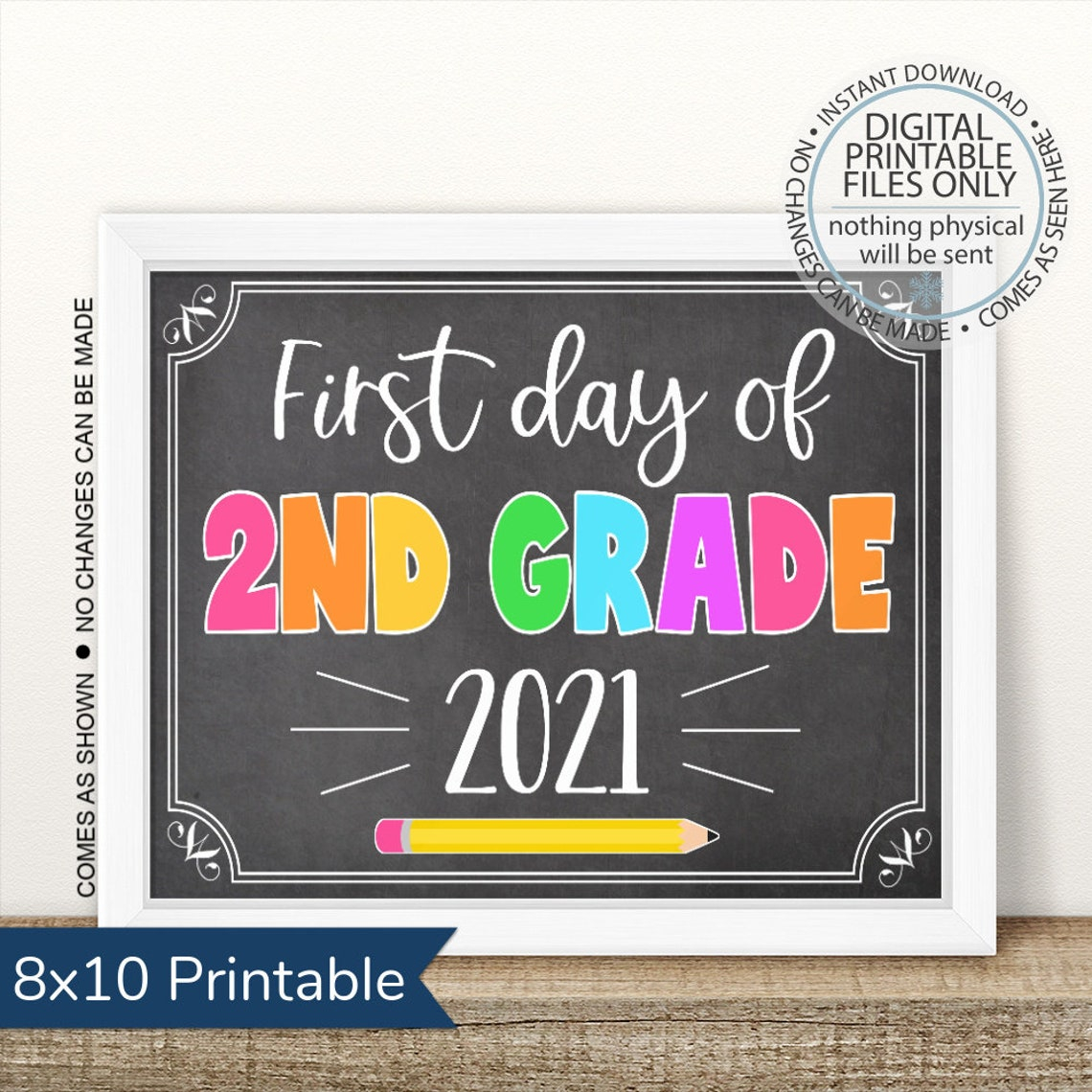 First Day Of Second Grade 2021 2022 First Day Of School Etsy