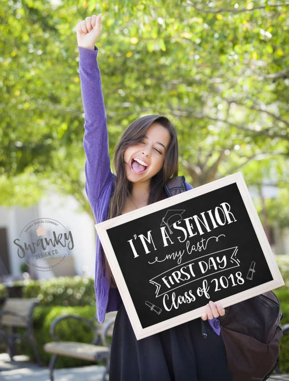 First Day Of Senior Year Sign Printable First Day Sign Back Etsy