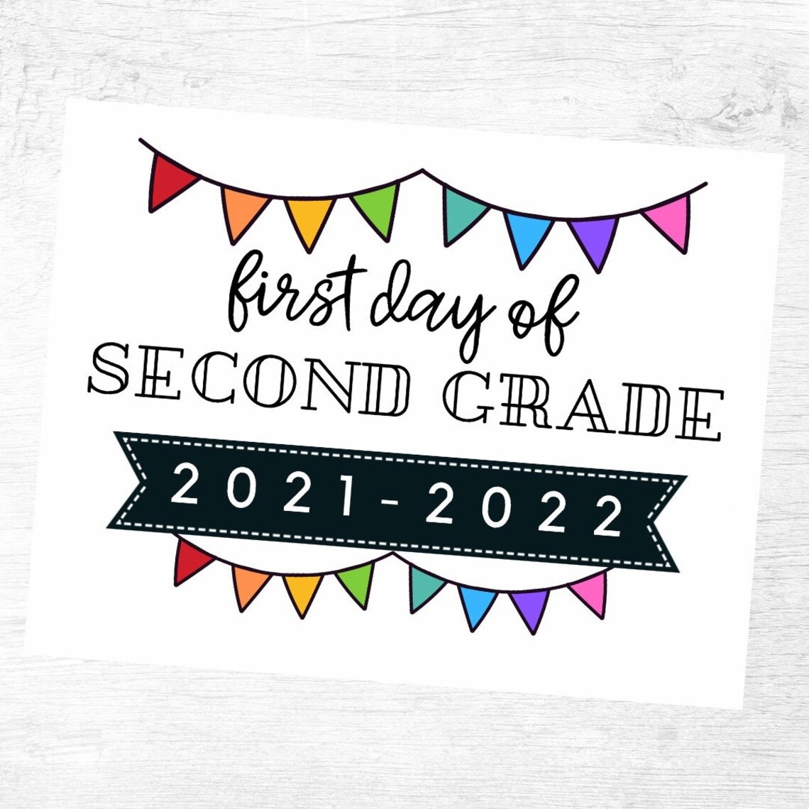 First Last Day Of Second Grade 2021 2022 Printable Back To Etsy