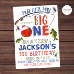 Fishing The Big One Birthday Invitations Fish 1st Birthday Invitations