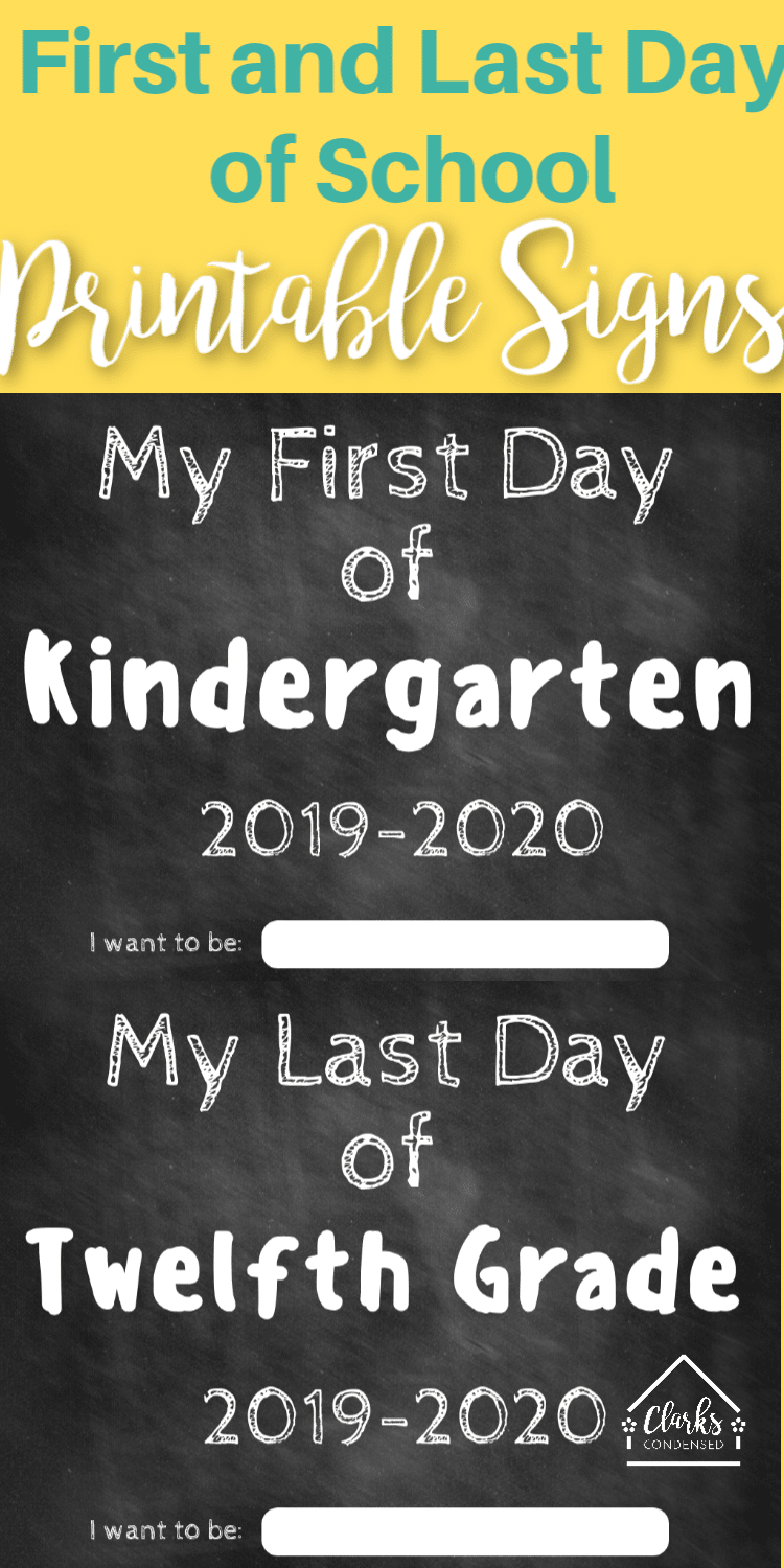 Free First Day Of School Sign For 2018 Last Day Too 