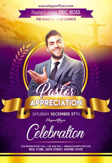 Free Pastor Appreciation Flyer PSD Template By ElegantFlyer 