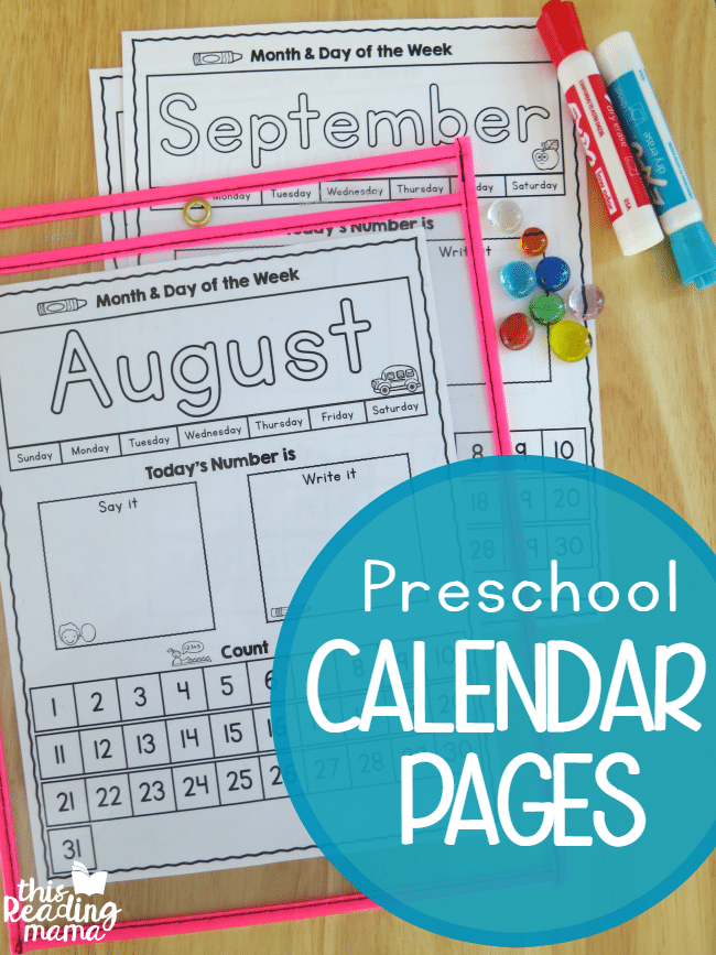 FREE Preschool Calendar Pages Free Homeschool Deals