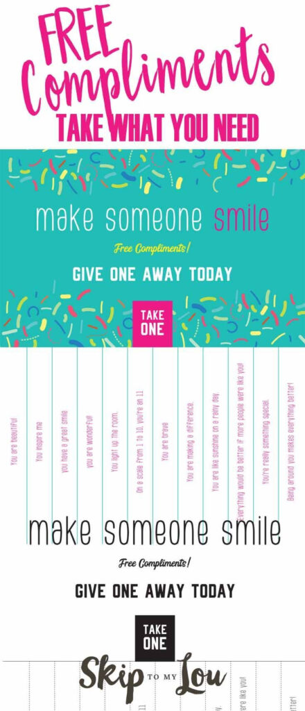 Free Printable Compliments For Random Acts Of Kindness Day Simply 