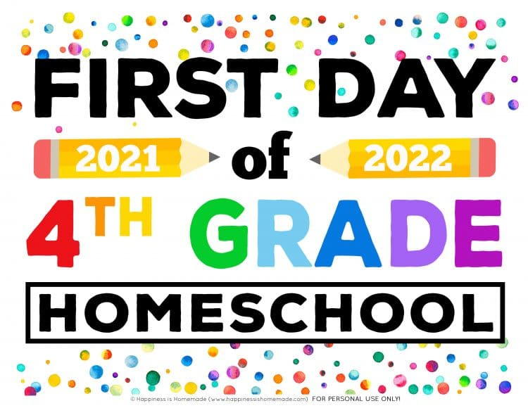 Free Printable First Day Of School Signs 2021 Happiness Is Homemade