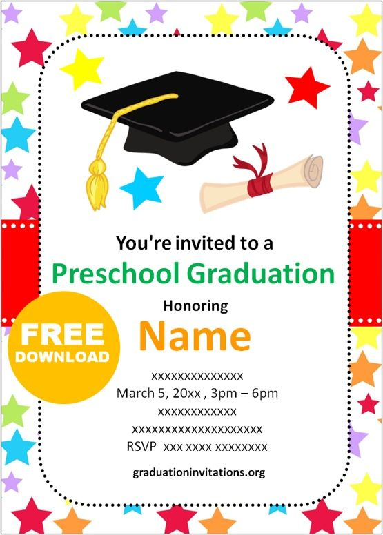 Free Printable Preschool Graduation Invitations Templates Graduation 