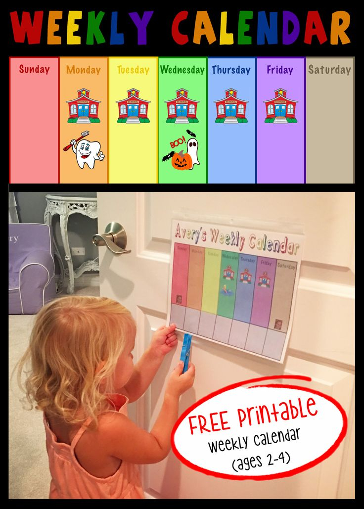 FREE Printable Toddler Weekly Calendar Projectsinparenting Kids