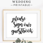 Free Wedding Sign Guestbook Black And White Instant Download