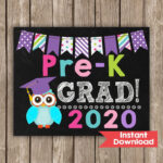 Girl PRE K Preschool GRADUATION Sign PRE KGraduate Last Day Of Pre K