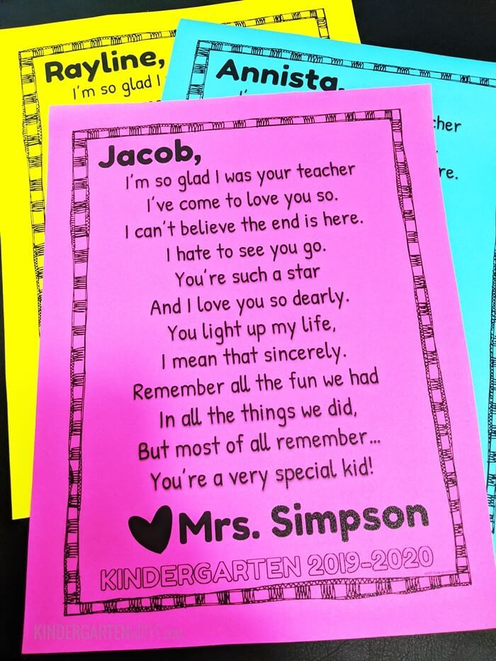 Goodbye Letter For The End Of The Year Student Teacher Gifts Letter 