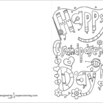 Happy Grandparents Day Doodle Card Coloring Page Free Printable