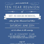 High School Reunion Invitation Wording Elegant Blue Banner Class