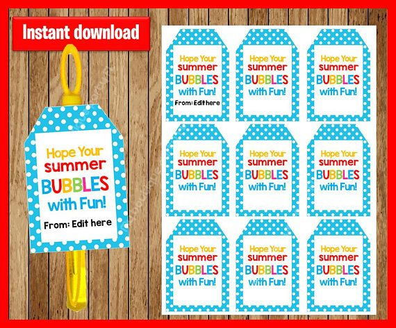 Hope Your Summer Bubbles With Fun Editable End Of School Etsy 