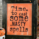 Items Similar To Halloween Witch Cast Spells Sign Digital Orange