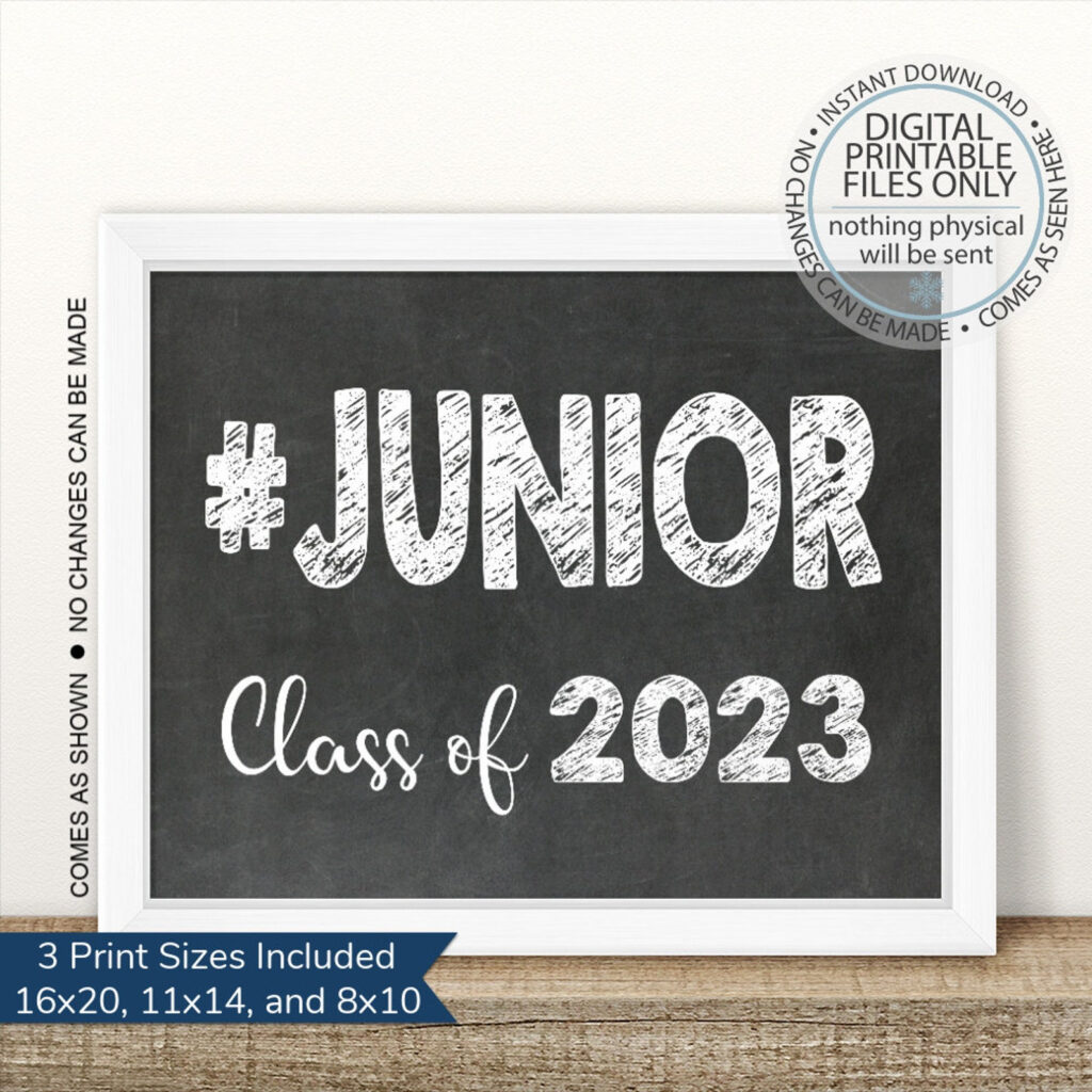 Junior Class Of 2023 First Day Of Junior Year Printable Etsy