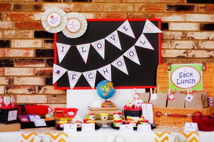 Kara s Party Ideas Back To School Party Planning Ideas Supplies Idea