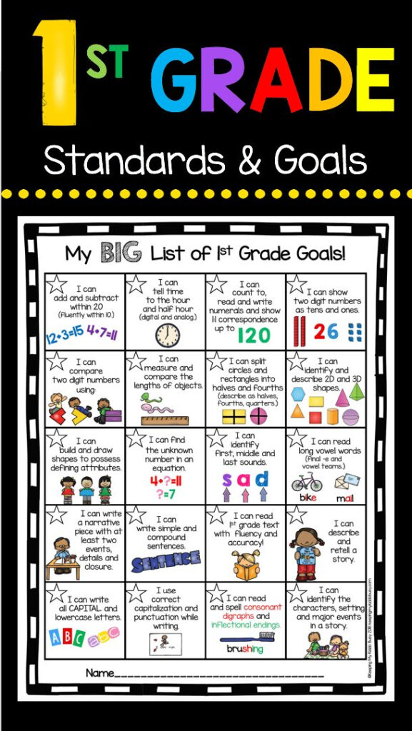 Kindergarten Goal Chart FREEBIE Keeping My Kiddo Busy First Grade 