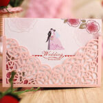 Laser Cut Rose Flower Love Heart Style Invitation Card Sleeves Party