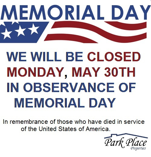 Memorial Day 2016 Park Place Properties