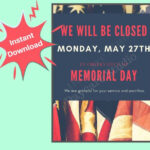 Memorial Day Closed Flyer Daycare Holiday Closing Sign Etsy Daycare