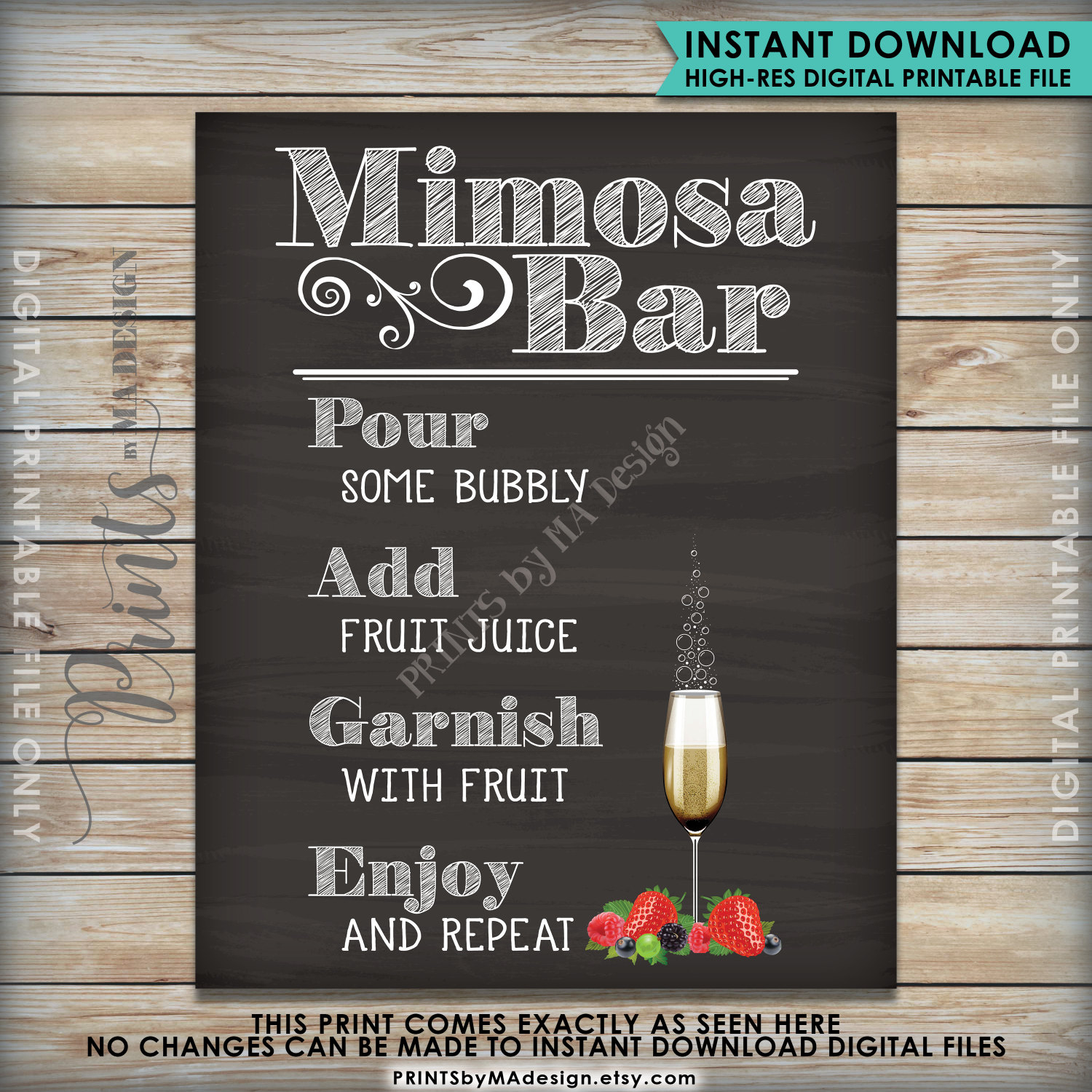 Mimosa Bar Sign Make Your Own Mimosa Bridal Shower Wedding Mimosas