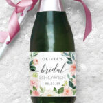 Mini Bridal Shower Champagne Bottle Labels Printable And Etsy