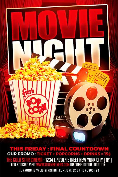 Movie Night Flyer Template XtremeFlyers Movie Night Flyer Flyer 