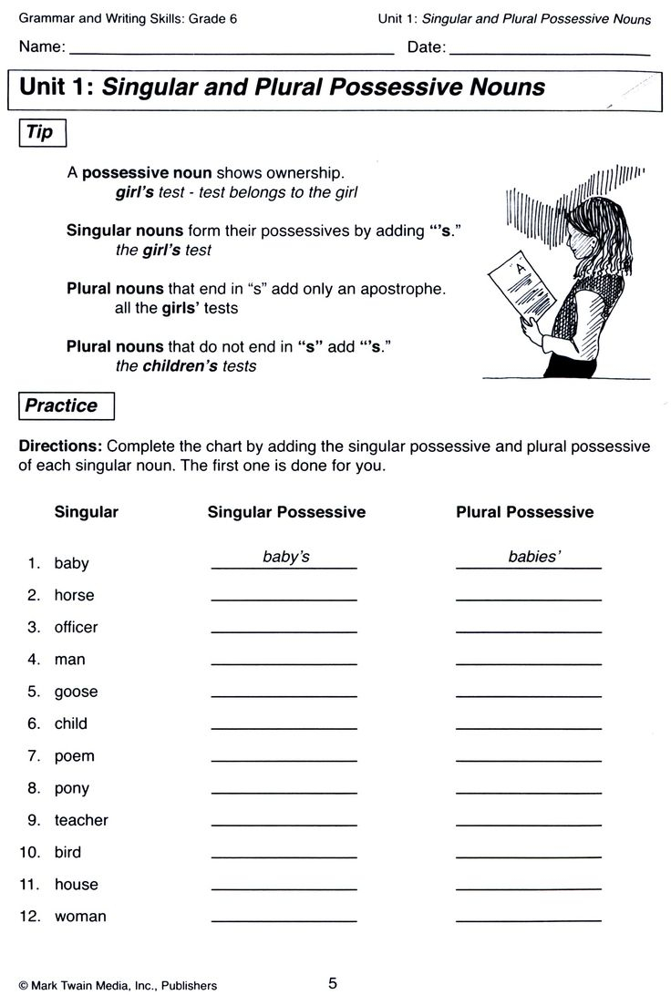 Ms Third Grade Singular And Plural Possessive Nouns Worksheets For Free 