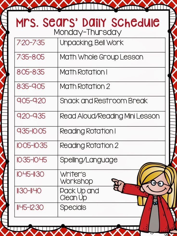 My Daily Schedule Classroom Schedule Reading Mini Lessons Teaching