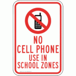 No Cell Phone Use In School Zones Sign PKE 22650 Cell Phones