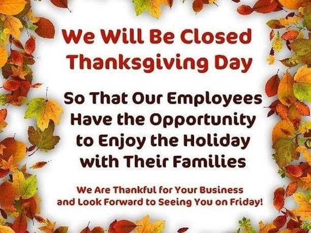 Office Closure Announcement For Thankgiving Day 