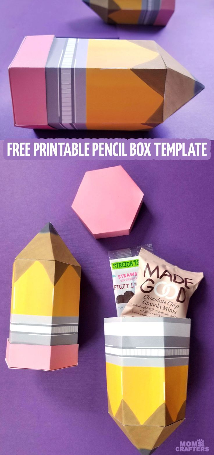 Pencil Box Template Back To School Favor Box From Paper Box