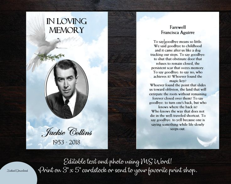 Pin On Funeral Program Templates