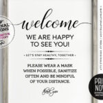 Please Wear A Mask Sanitize Distance PRINTABLE Sign Boutique Etsy In