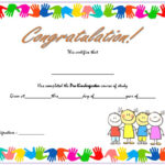 Pre Kindergarten Certificate Of Completion Printable 1st Desig