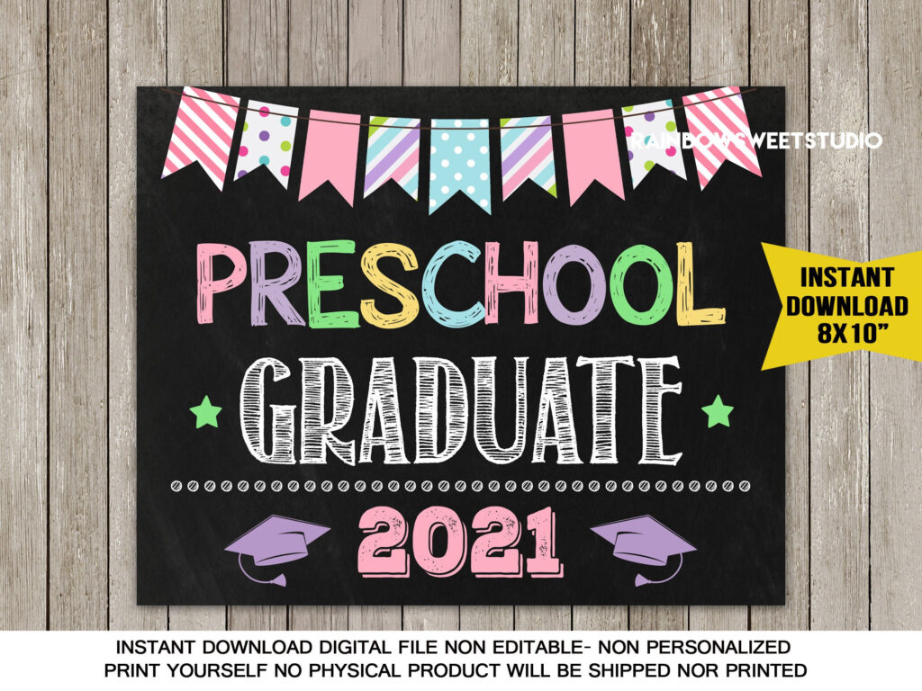 Preschool GRADUATION Sign Preschool Graduate Class Of 2021 Etsy