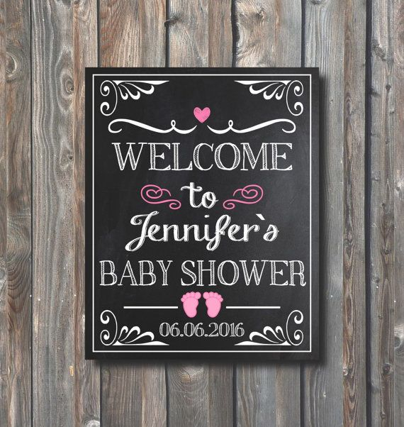 PRINTABLE Baby Shower Welcome Sign Personalized Welcome To Baby Shower 