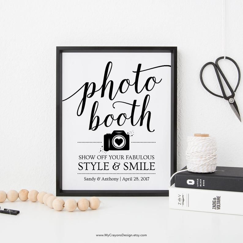 Printable Photo Booth Sign Wedding Photobooth Template Etsy 