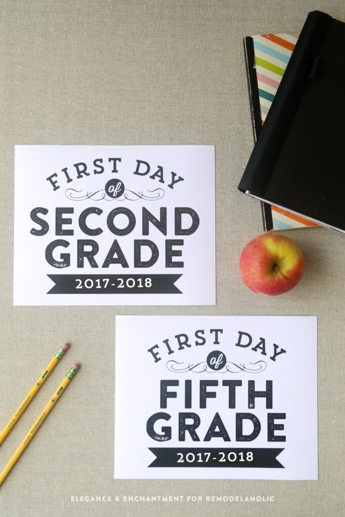 Remodelaholic Printable First Day Of School Signs Updated For 2017 2018 